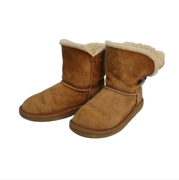 UGG Australia Bailey Button Suede Sheepskin Winter Snow Boots Size 5 - Picture 2 of 9